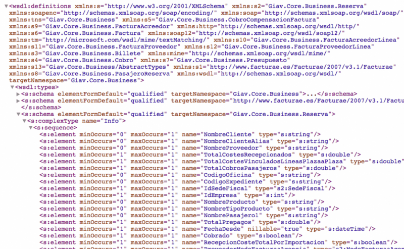 API WDSL description